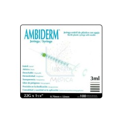 Caja Jeringa 3ml con Aguja 22G X 32mm 100 Pzas